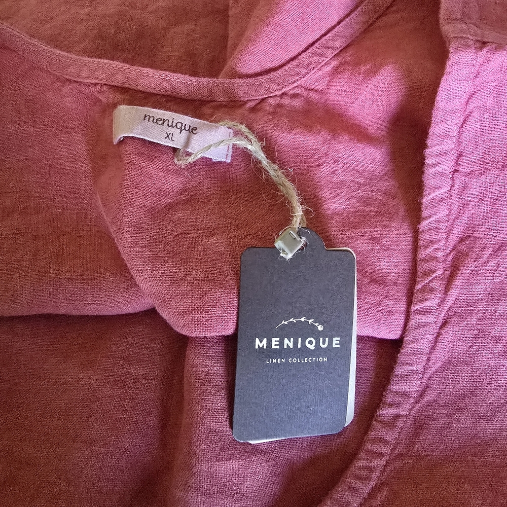 MENIQUE Pink Sleeveless Top‎ and Skirt Set 100% Linen Size XL - Picture 13 of 13
